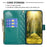 BINFEN COLOR BF Style-15 For Samsung Galaxy A25 5G (Global) (161.0 x 76.5 x 8.3mm) Zipper Pocket Leather Cover - Green - 2