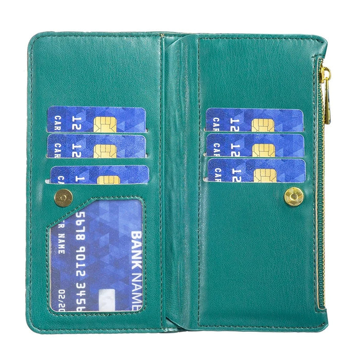 BINFEN COLOR BF Style-15 For Samsung Galaxy A25 5G (Global) (161.0 x 76.5 x 8.3mm) Zipper Pocket Leather Cover - Green - 4