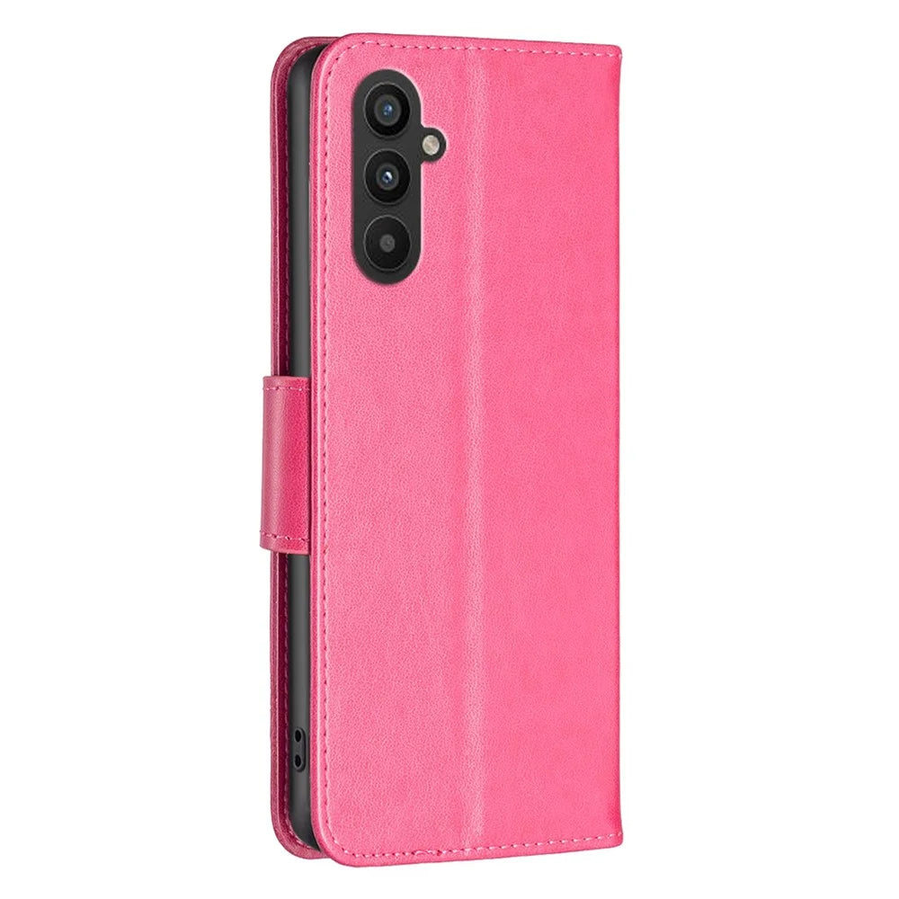 For Samsung Galaxy A25 5G (Global) (161.0 x 76.5 x 8.3mm) Stand Wallet Leather Phone Cover with Strap - Rose - 7