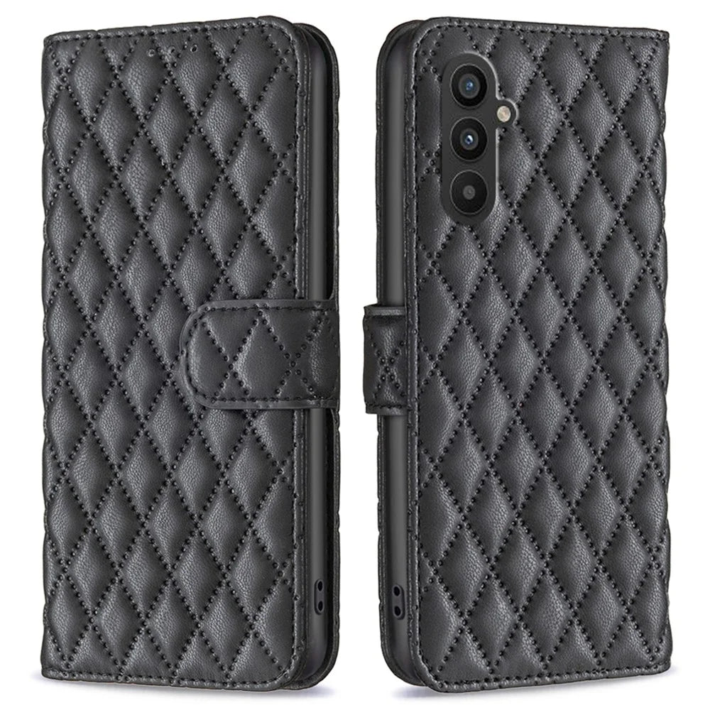 BINFEN COLOR BF Style-14 for Samsung Galaxy A25 5G (Global) (161.0 x 76.5 x 8.3mm) Stand Leather Phone Case - Black - 1