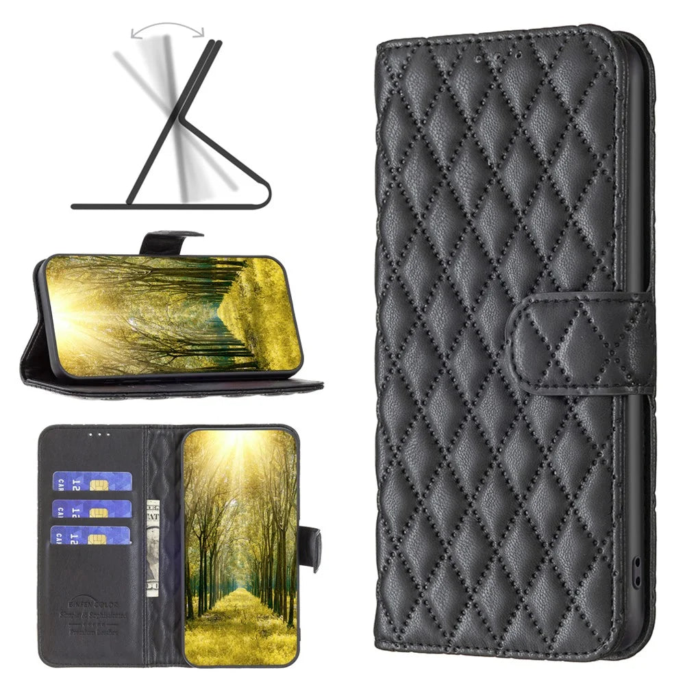 BINFEN COLOR BF Style-14 for Samsung Galaxy A25 5G (Global) (161.0 x 76.5 x 8.3mm) Stand Leather Phone Case - Black - 4
