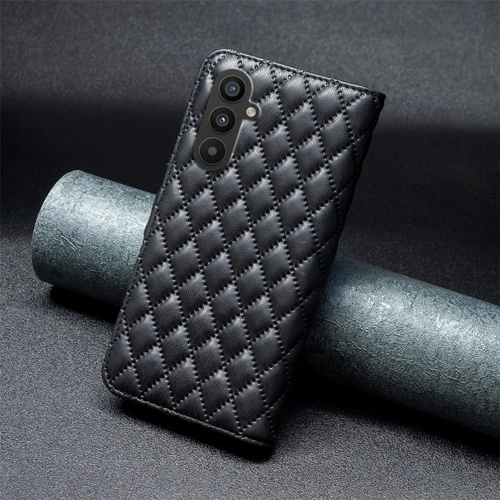 BINFEN COLOR BF Style-14 for Samsung Galaxy A25 5G (Global) (161.0 x 76.5 x 8.3mm) Stand Leather Phone Case - Black - 5