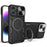 For iPhone 15 Pro Max Slide Camera Lid PC+TPU Anti-drop Cover Ring Kickstand Phone Case - Black - 1
