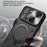 For iPhone 15 Pro Max Slide Camera Lid PC+TPU Anti-drop Cover Ring Kickstand Phone Case - Black - 5