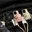 For iPhone 14 Pro TPU Cover Leather Small Schoolbag Design Phone Case with Crossbody Strap - White - 6