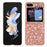For Samsung Galaxy Z Flip5 5G Glitter Sequins Bling Case TPU Frame Back PC Electroplating Phone Cover - Rose Gold - 1