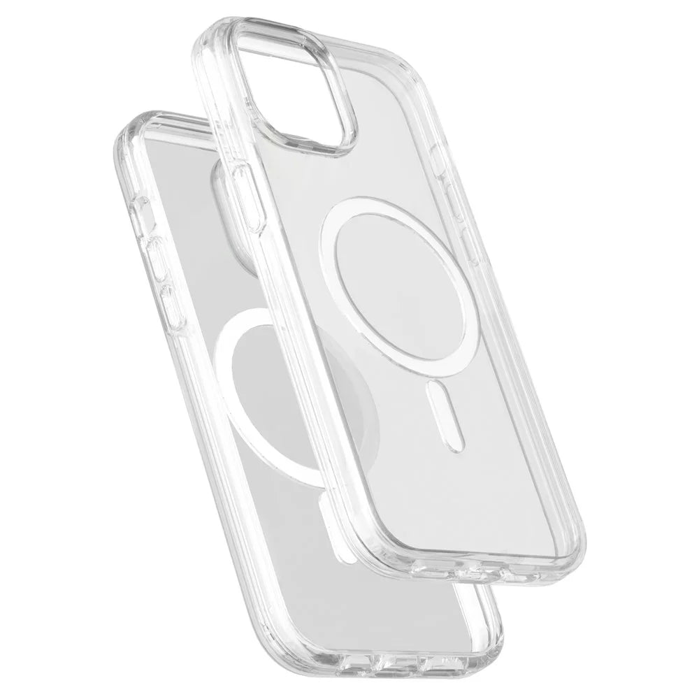 For iPhone 15 Plus Clear Phone Case Compatible with MagSafe PC+TPU Anti-drop Cover - Transparent - 4