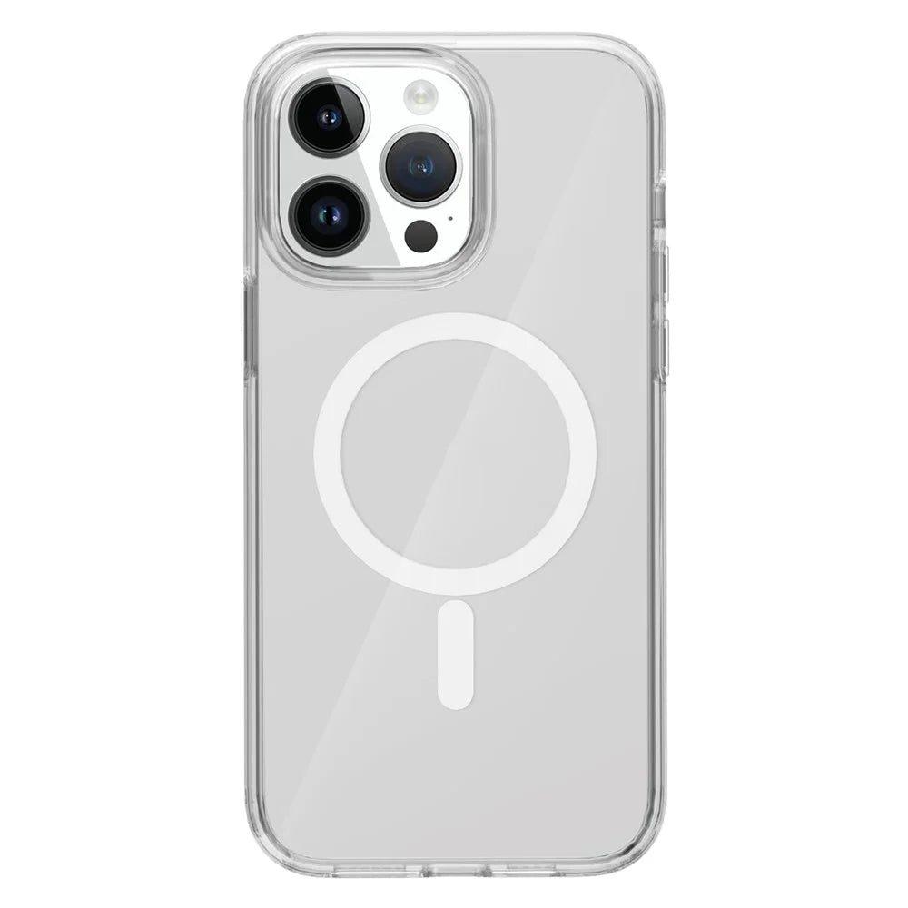 For iPhone 15 Pro Max Compatible with MagSafe Clear Phone Case PC + TPU Shockproof Magnetic Cover - Transparent - 2