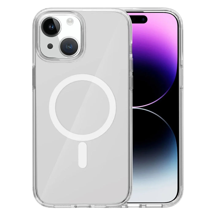 Clear Phone Case for iPhone 15 , Scratch Resistant PC + TPU Compatible with MagSafe Cover - Transparent - 3