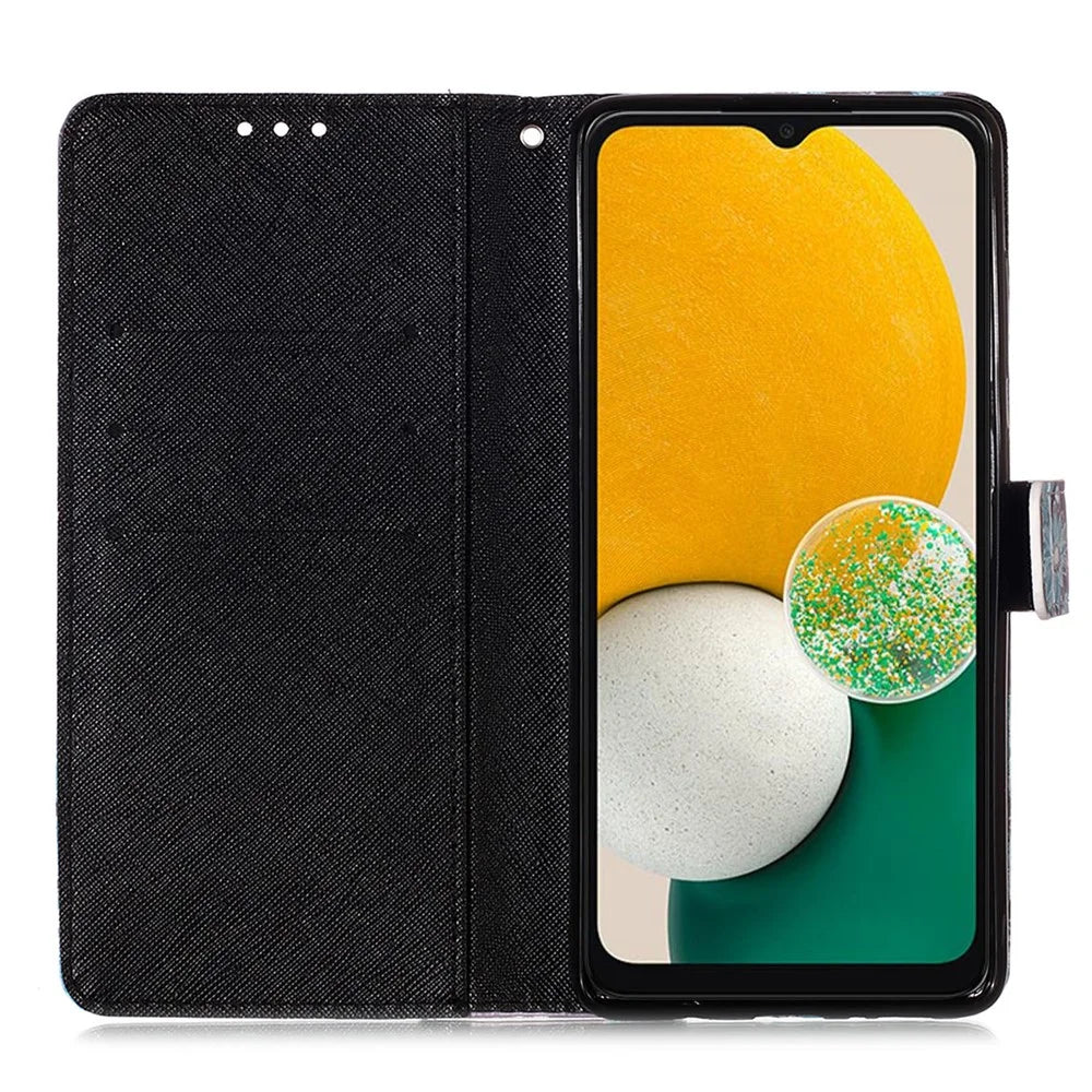 For Samsung Galaxy S23 FE Leather Case 3D Pattern Printing Wallet Stand Mobile Cover with Strap - Skull - 2