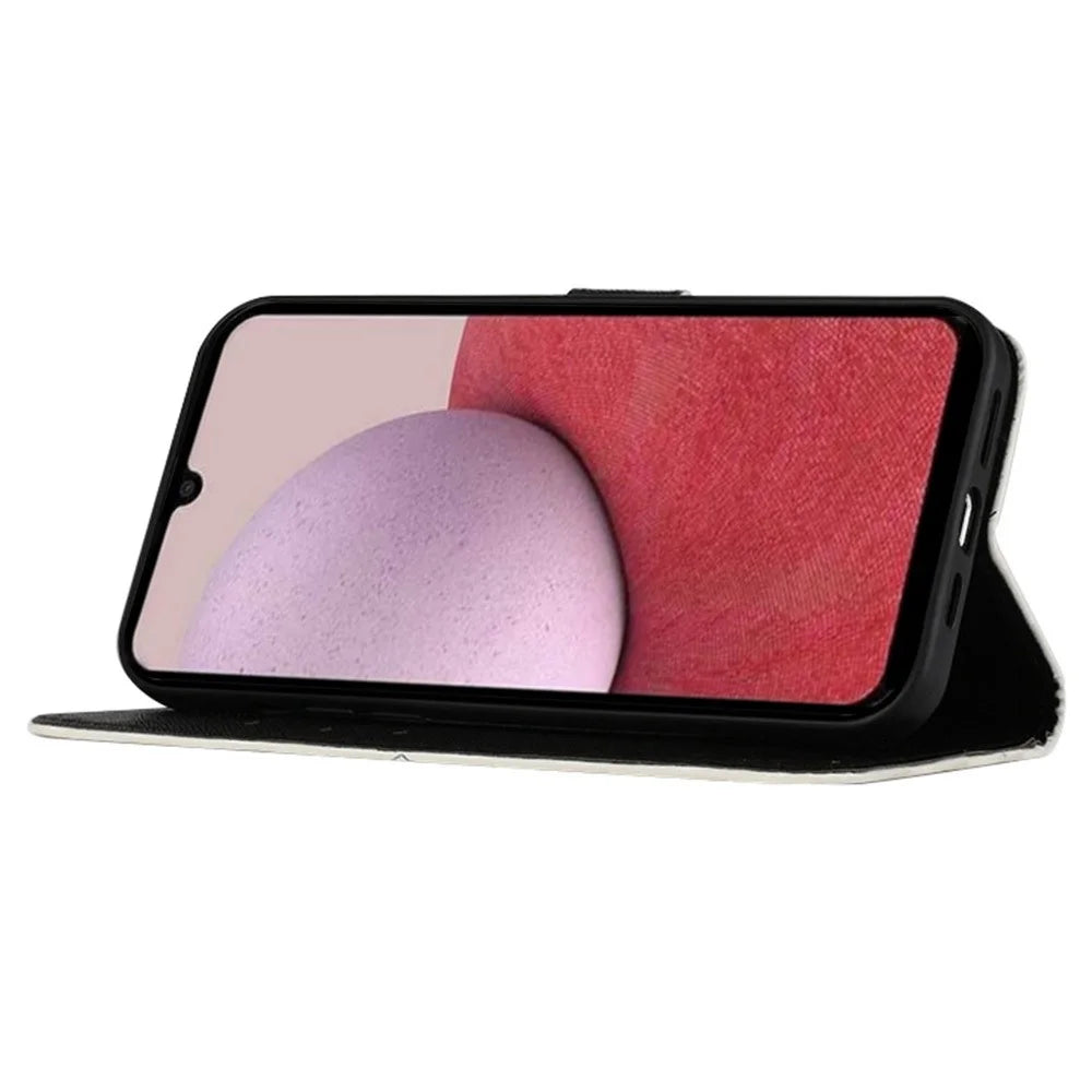 For Samsung Galaxy S23 FE Leather Case 3D Pattern Printing Wallet Stand Mobile Cover with Strap - Skull - 3