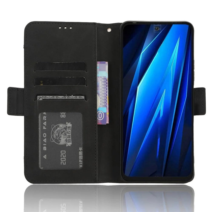 For TECNO Pova 5 4G LH7N PU Leather Stand Wallet Case Multiple Card Slots Phone Cover - Black - 3
