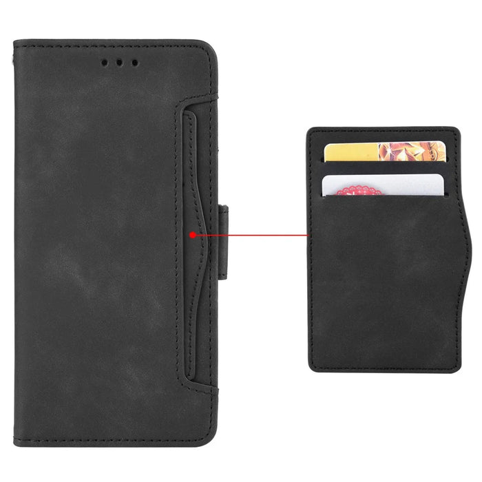 For TECNO Pova 5 4G LH7N PU Leather Stand Wallet Case Multiple Card Slots Phone Cover - Black - 5