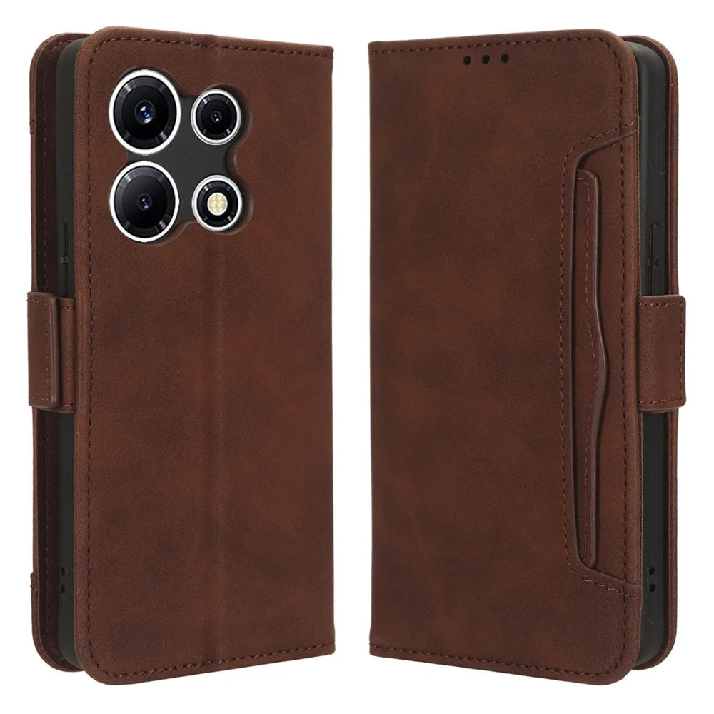 For Infinix Note 30 VIP 5G X6710 Multiple Card Slots PU Leather Case Phone Wallet Stand Cover - Brown - 1
