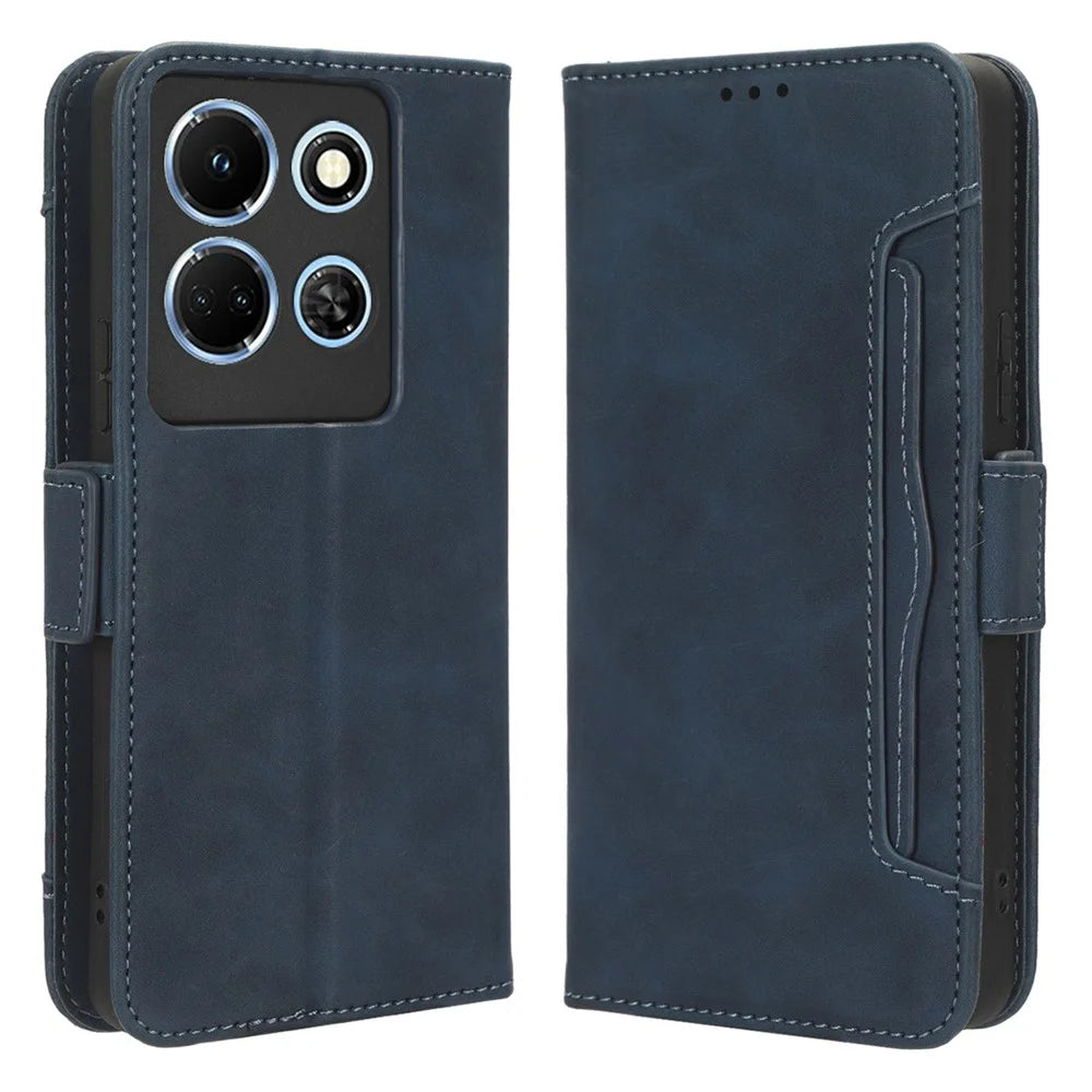 For Infinix Note 30 4G / X6833B / X6716B Anti-Scratch PU Leather Case Wallet Phone Stand Cover with Multiple Card Slots - Blue - 1