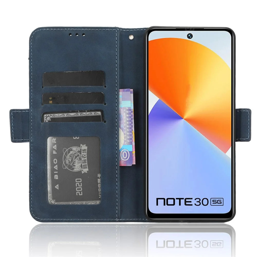 For Infinix Note 30 4G / X6833B / X6716B Anti-Scratch PU Leather Case Wallet Phone Stand Cover with Multiple Card Slots - Blue - 3