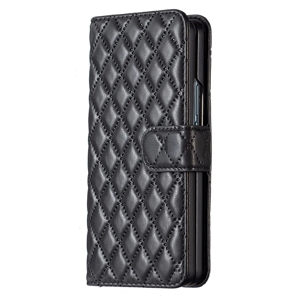 BINFEN COLOR Leather Case for Samsung Galaxy Z Fold5 5G Imprinted Phone Cover with Stand Wallet - Black - 7