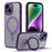 Kickstand Magnetic Case for iPhone 15 Plus , Shockproof TPU+Acrylic Matte Phone Cover - Purple - 2