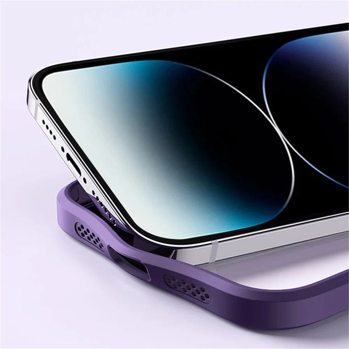 Magnetic Matte Case for iPhone 15 Pro Max , TPU+Acrylic Drop Protection Invisible Kickstand Phone Cover - Purple - 7