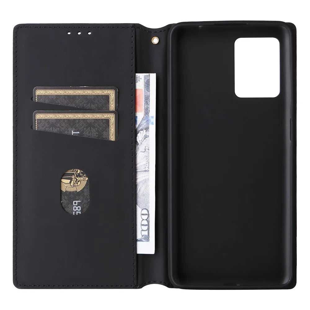 Wallet Case for Blackview Oscal C30 / C30 Pro , PU Leather Rhombus Imprinted Stand Flip Phone Cover - Red - 4