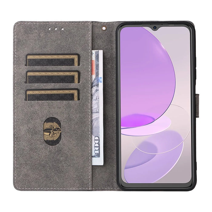 PU Leather Case for itel S23 S665L , Stand RFID Blocking Wallet Full Protection Phone Cover with Strap - Black - 2