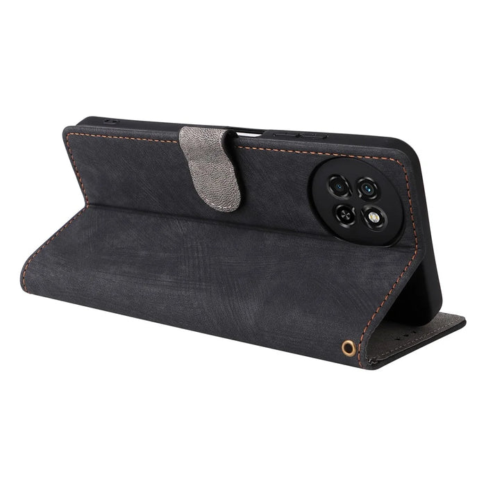 PU Leather Case for itel S23 S665L , Stand RFID Blocking Wallet Full Protection Phone Cover with Strap - Black - 4