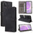 PU Leather Case for itel S23 S665L , Stand RFID Blocking Wallet Full Protection Phone Cover with Strap - Black - 5