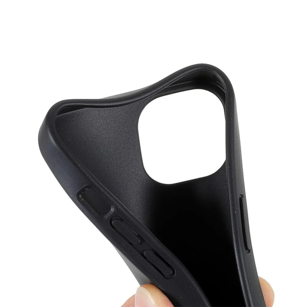 For iPhone 15 Starry Sky Series Matte Biodegradable Case Wheat Straw+TPU Hybrid Phone Cover - Black - 5