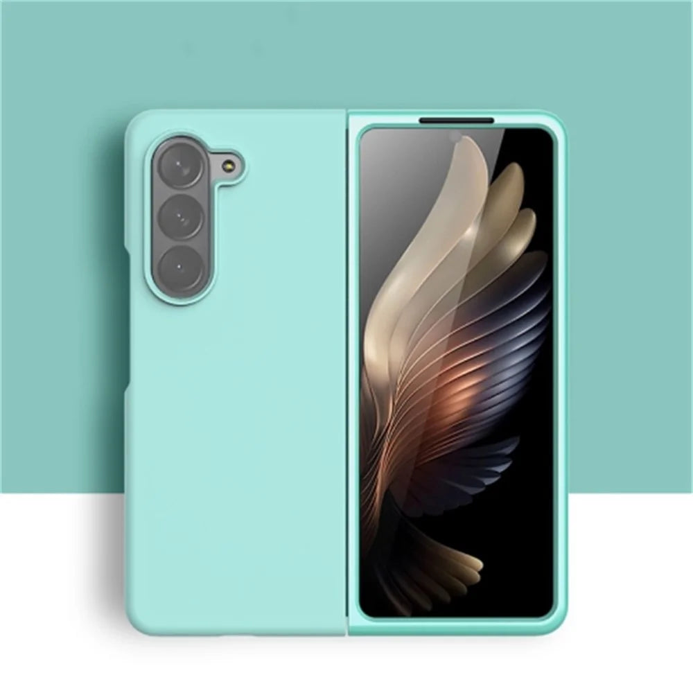 For Samsung Galaxy Z Fold5 5G Liquid Silicone Anti-Drop Phone Case Ultra Slim Shockproof Cover - Baby Blue - 2