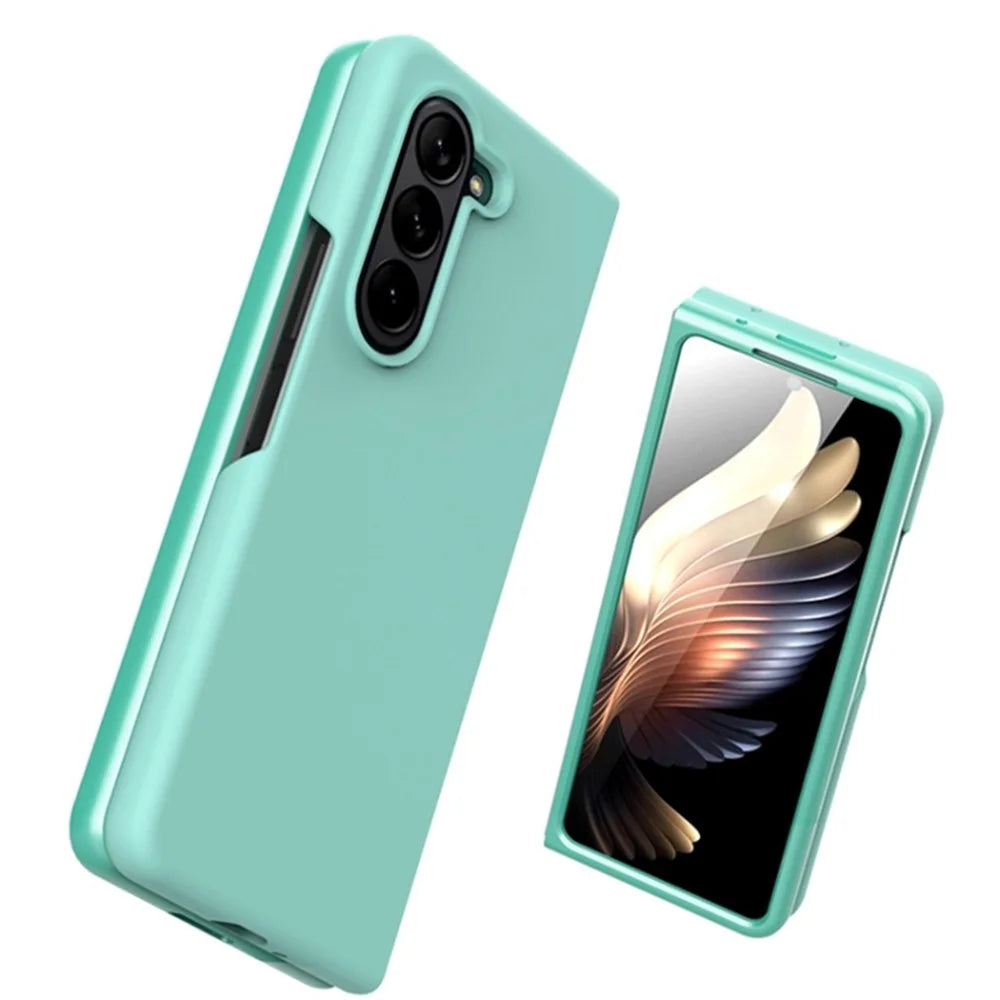 For Samsung Galaxy Z Fold5 5G Liquid Silicone Anti-Drop Phone Case Ultra Slim Shockproof Cover - Baby Blue - 3