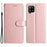 For Samsung Galaxy A42 5G Silk Texture Wallet Phone Case Foldable Stand Leather Cover - Rose Gold - 1