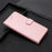 For Samsung Galaxy A42 5G Silk Texture Wallet Phone Case Foldable Stand Leather Cover - Rose Gold - 6