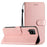 For Samsung Galaxy A42 5G Silk Texture Wallet Phone Case Foldable Stand Leather Cover - Rose Gold - 7
