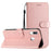 For Samsung Galaxy A40 Wallet Case Phone Stand Cover Silk Texture PU Leather Shell with Hand Strap - Rose Gold - 7