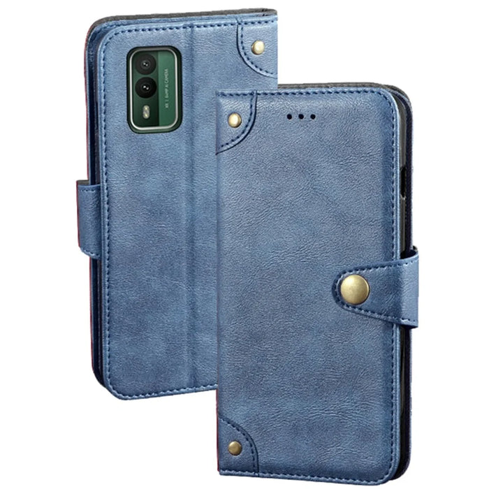 IDEWEI For Nokia XR21 Shockproof Phone Case Anti-Scratch Wallet PU Leather Phone Cover - Blue - 1