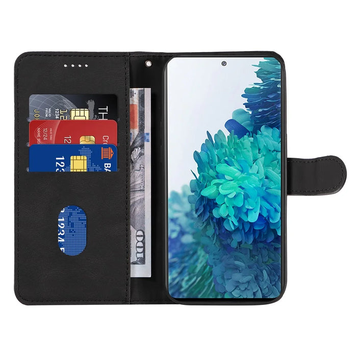 For Samsung Galaxy S20 FE 5G / S20 FE / S20 FE 2022 / S20 Lite Wallet Leather Phone Cover Imprinted Stand Case - Black - 2