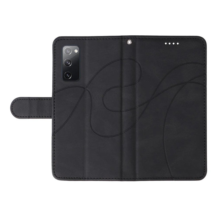 For Samsung Galaxy S20 FE 5G / S20 FE / S20 FE 2022 / S20 Lite Wallet Leather Phone Cover Imprinted Stand Case - Black - 7