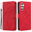 PU Leather Cover for Samsung Galaxy A34 5G , Lines Imprinted Stand Wallet Phone Case - Red - 1