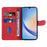 PU Leather Cover for Samsung Galaxy A34 5G , Lines Imprinted Stand Wallet Phone Case - Red - 2