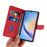 PU Leather Cover for Samsung Galaxy A34 5G , Lines Imprinted Stand Wallet Phone Case - Red - 5