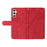 PU Leather Cover for Samsung Galaxy A34 5G , Lines Imprinted Stand Wallet Phone Case - Red - 7