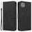 For Samsung Galaxy A22 5G (EU Version) A22S PU Leather Phone Case Imprinted Line Wallet Stand Shell - Black - 1