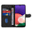For Samsung Galaxy A22 5G (EU Version) A22S PU Leather Phone Case Imprinted Line Wallet Stand Shell - Black - 2