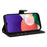 For Samsung Galaxy A22 5G (EU Version) A22S PU Leather Phone Case Imprinted Line Wallet Stand Shell - Black - 4