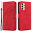 For Samsung Galaxy A13 4G / 5G Wallet Phone Cover PU Leather Imprinted Line Case with Stand - Red - 1