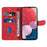 For Samsung Galaxy A13 4G / 5G Wallet Phone Cover PU Leather Imprinted Line Case with Stand - Red - 2