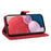 For Samsung Galaxy A13 4G / 5G Wallet Phone Cover PU Leather Imprinted Line Case with Stand - Red - 4