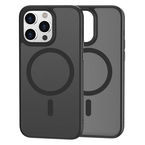 Magnetic Case for iPhone 15 Pro Compatible with MagSafe Skin-touch PC+TPU Matte Phone Cover - Black - 1