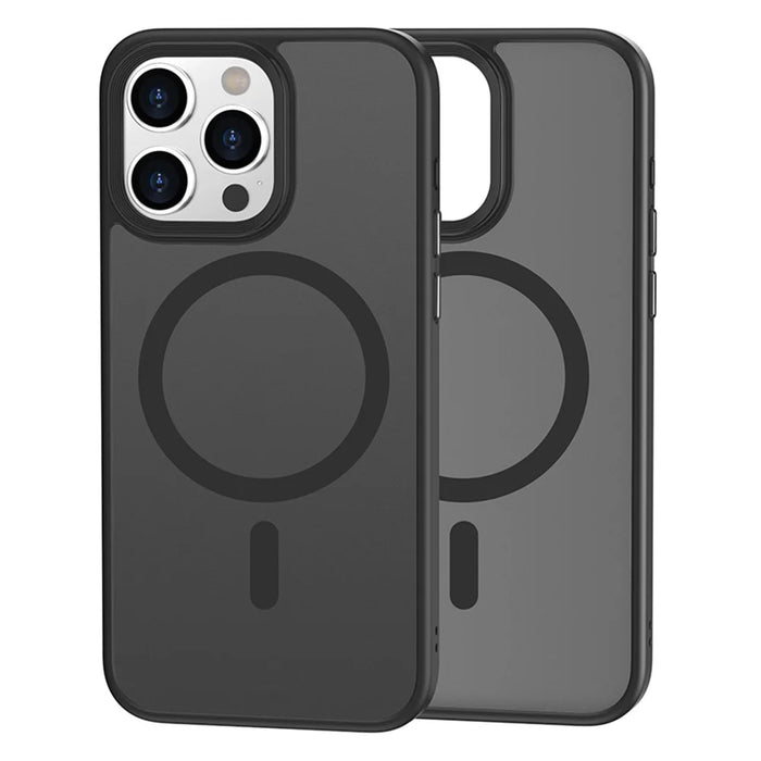 Magnetic Case for iPhone 15 Pro Compatible with MagSafe Skin-touch PC+TPU Matte Phone Cover - Black - 1