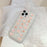 TPU Phone Case For iPhone 14 Pro Max , Peach Bear Pattern Decor Phone Shell Flexible Cover with Pearl Chain - 6